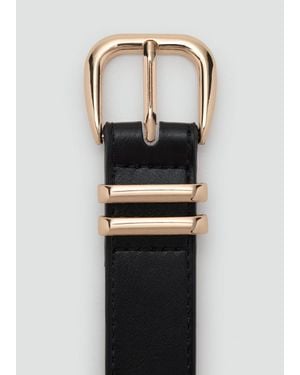 Mango Metal Buckle Belt - Black