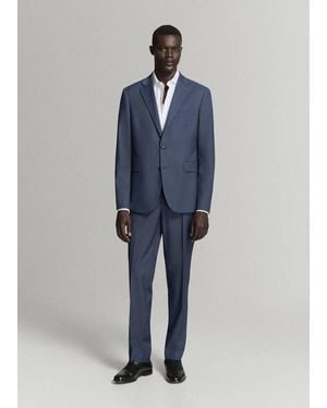 Mango London Regular-Fit Suit Jacket - Blue
