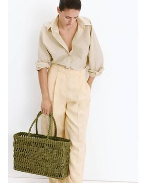 Mango Natural Fiber Tote Bag - Green