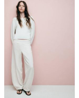 MANGO TEEN Barrel Trousers With Button Detail - Pink