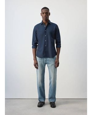 Mango Camicia 100% Cotone Regular-Fit - Nero
