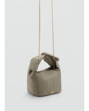 Mango Bambula-Handtasche Mit Schleife - Weiß