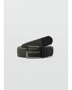 MANGO TEEN Braided Elastic Belt - Green
