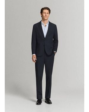 Mango London Regular-Fit Suit Jacket - Blue