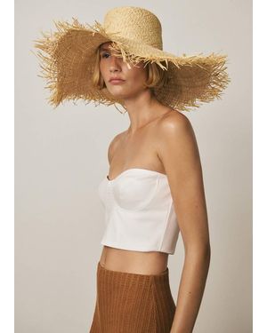 Mango Natural Fiber Maxi Hat - White