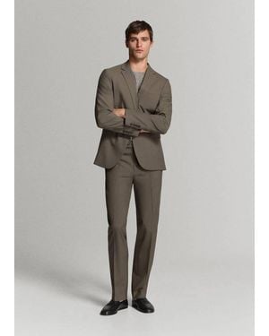 Mango Turin 100% Wool Suit Jacket - Grey