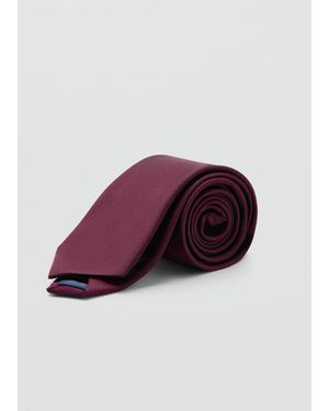 Mango Plain Silk Tie - Purple