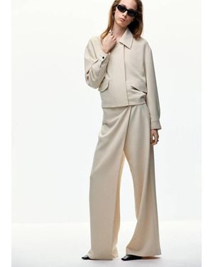 Mango Bomber Jacket With Pockets - Natural