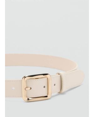 Mango Square Buckle Belt - Natural