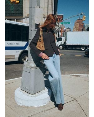 MANGO TEEN Double-Breasted Blazer With Lapel Pockets - Blue