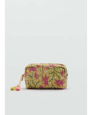 Mango Floral-Print Cosmetic Bag - Green