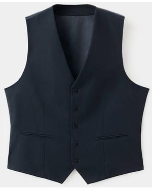 Mango Milan Slim Fit Suit Gilet - Blue
