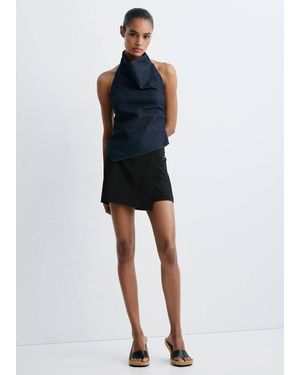 Mango Buckled Wrap Skort - Black
