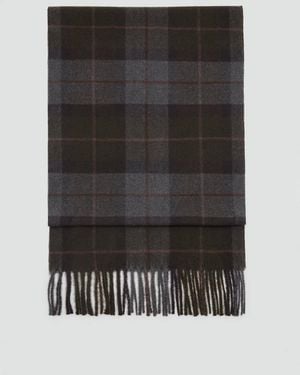 Mango Checked Scarf With Fringed Edges - Black