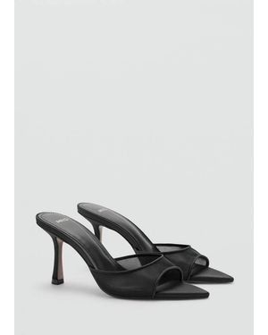 Mango Pointed Heel Sandals - Black
