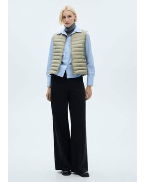 Mango Quilted Gilet Pastel - Blue