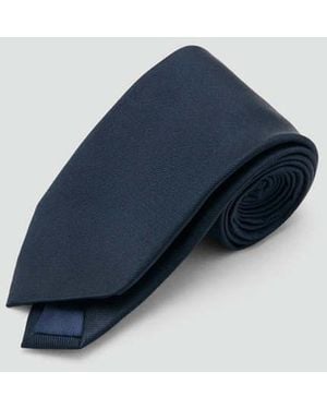 Mango Plain Silk Tie - Blue