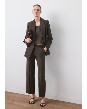 Mango Gilet De Costume Lyocell Chocolat - Gris