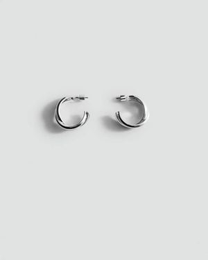 Mango Interlinked Hoop Earrings - Grey