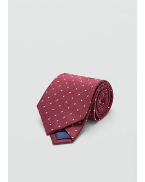 Mango Polka-Dot Silk Tie - Red