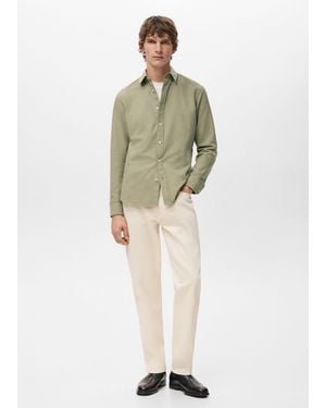 Mango 100% Cotton Oxford Shirt - Green