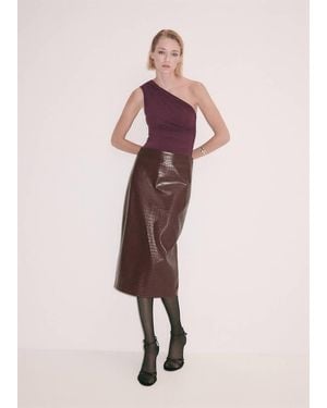 Mango Body Asimmetrico Scollo Vino - Rosa