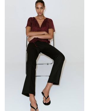Mango Bow Polka-Dot Blouse - Red