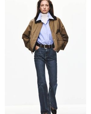 Mango Cotton Parka With Corduroy Collar - Natural