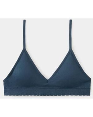 MANGO TEEN Essential Triangle Bra - Blue