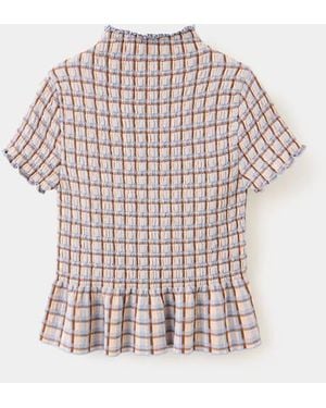 Mango Fine Knit Checked Jumper - White