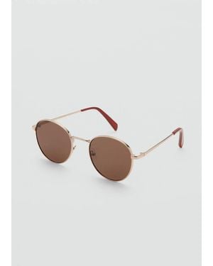 Mango Round Metal-Frame Sunglasses - Metallic