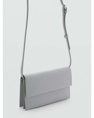 Mango Crossbody Bag With Flap - Gray