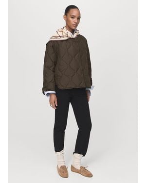 Mango Oversized Steppanorak - Braun