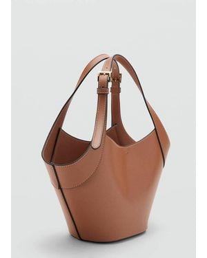Mango Medium Faux Shoulder Bag - Brown