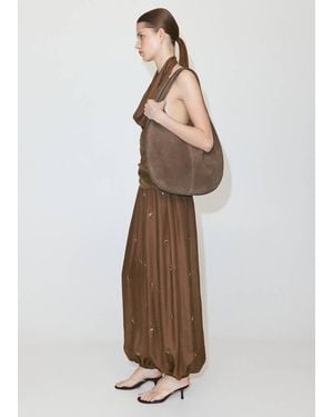 Mango Balloon Trousers With Embroidered Appliqués - Natural