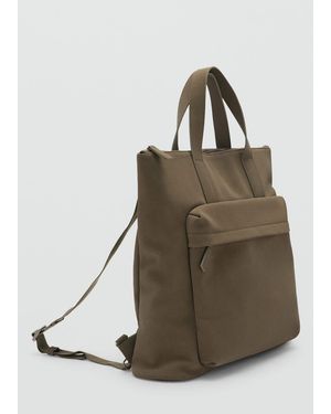 Mango Multi-Functional Backpack With Pockets - Green