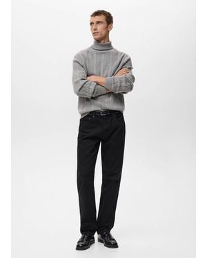 Mango Structured Turtleneck Jumper - White