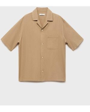 Mango Regular-Fit Linen Blend Shirt - Natural