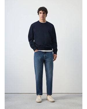 Mango Lightweight 100% Cotton Sweatshirt - Blue