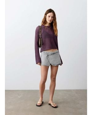 MANGO TEEN Crossed Studded Culottes - Red