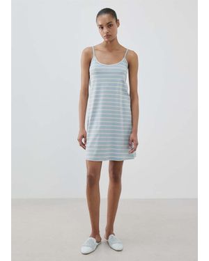 Mango Striped Cotton Nightdress - Blue