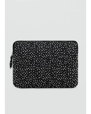 MANGO TEEN Laptop Sleeve With Spot Print - Black