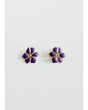 Mango Enamel Flower Earring - Blue