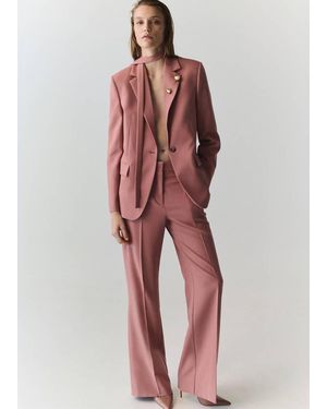 Mango Straight-Fit Suit Trousers - Red