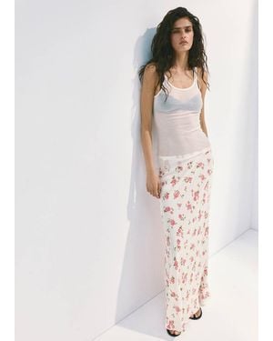 Mango Floral Print Maxi Skirt - Black