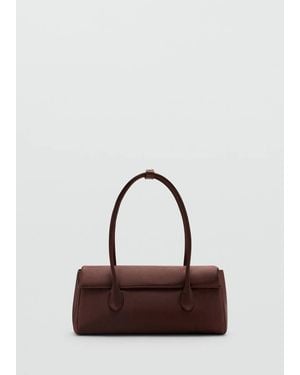 Mango Satin Shoulder Bag - Brown