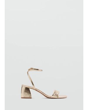 MANGO TEEN Metallic Straps Sandals - White