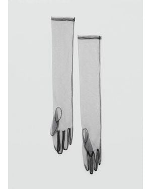 Mango Long Semi-Transparent Gloves - Grey