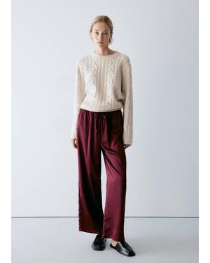 Mango Braided Knitted Sweater Ivory - White