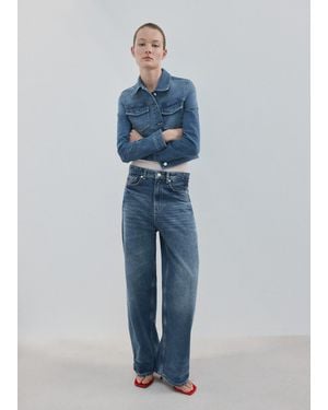 Mango Pockets Denim Jacket - Blue